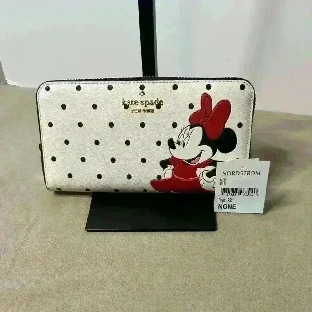Disney—Kate Spade NY Minnie Mouse Continental Wallet. Polka Dots. NWT
